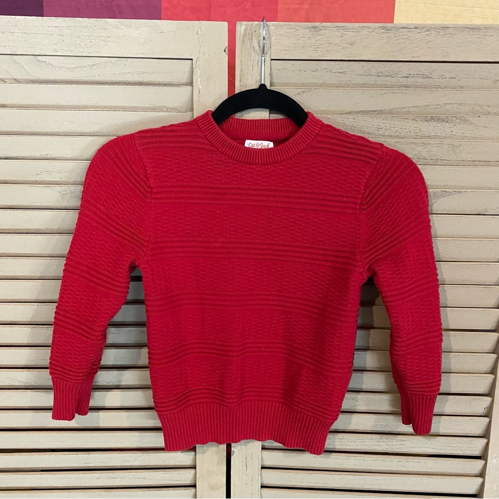 Cat & Jack Boys XS (4/5) Red Sweater